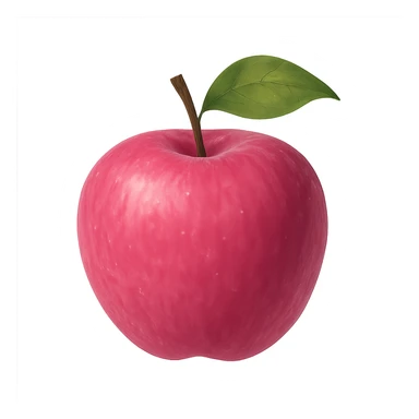 pink apple, digital illustration sticker