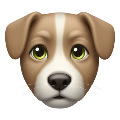 3 colors , pink nose with black spot, short hair, light brown spot on nose, light green eyes  sticker