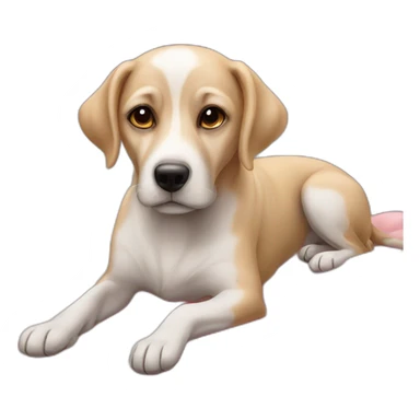 Chien dans un lit sticker