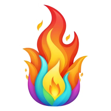 Mor renkli alev sticker