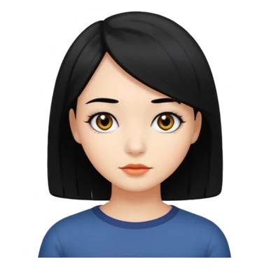 chica con pelo  negro y media melena y ojos negros sticker