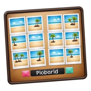 board with 8 polaroid photo sticker