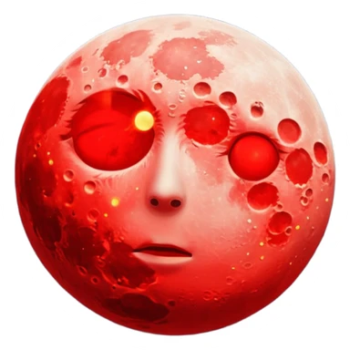 Half red moon  sticker