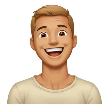 A guy holding his neck while laughing sticker