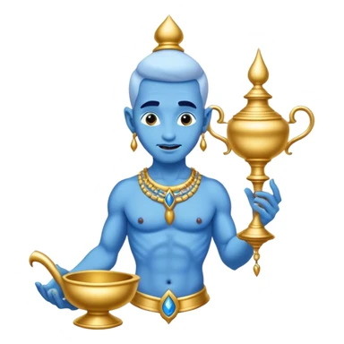 Genie coming out of a genie lamp sticker