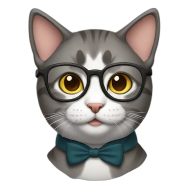 Nerd cat sticker