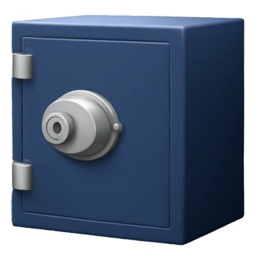 3d  isometric small safe in dark blue sticker