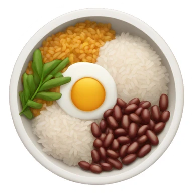 dish with rice and beans mixed sticker