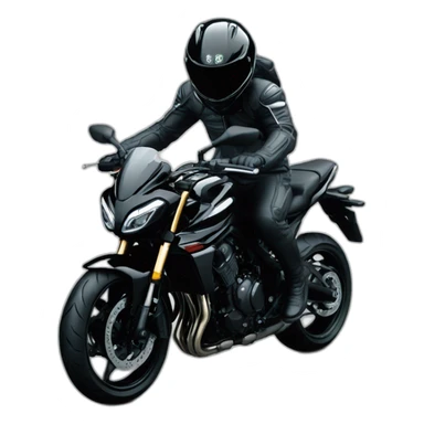 Un homme avec un casque sur une Kawasaki Z800 noir sticker