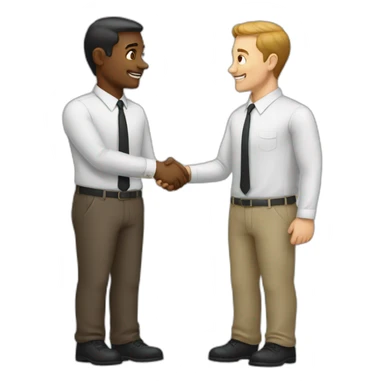 two white guys shaking hands sticker