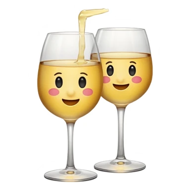Blushing emoji with white wine sticker