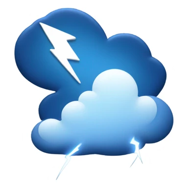 lightning from a dark blue cloud sticker