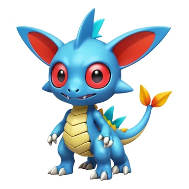 A 3D CGI model of a randomly-colored cool badass cute Fakémon-Pokémon-Digimon-Spectrobe-creature (full body) sticker