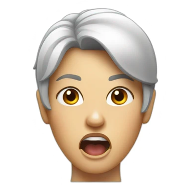 Lady, open mouth, angry look sticker