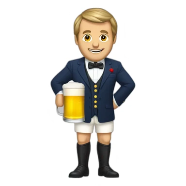 Macron buvants une bière sticker