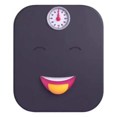 bathroom scale with a big happy face in the center sticker