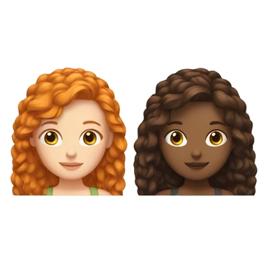 Ginger and brunette girls sticker