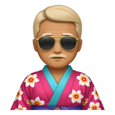 kimono  ancient man with sunglasses sticker