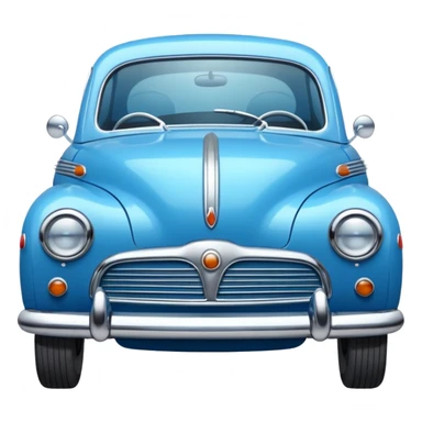 blue small retro car front sticker
