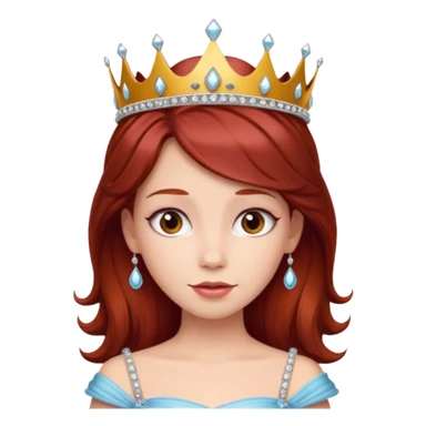 dark red haired princess sticker