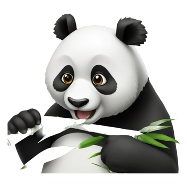 Panda eating bamboo sticker