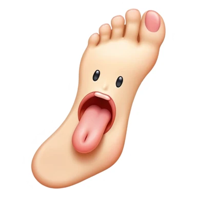 Foot sticking its tongue out  sticker