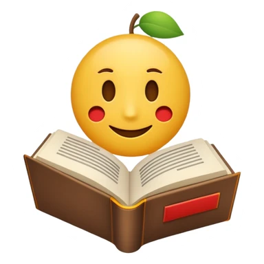 A minimalist emoji-style icon representing wordplay — symbolizing creativity with language. It features an open book or speech bubble merging with playful letters or word fragments, forming a clever visual pun. sticker