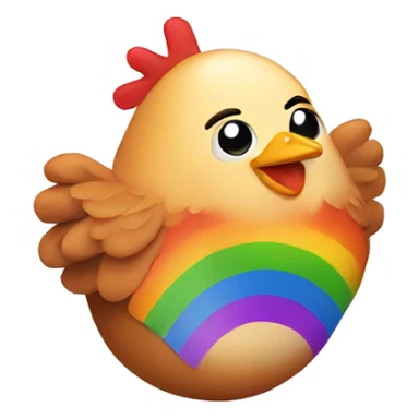 Chicken thigh with rainbow sticker