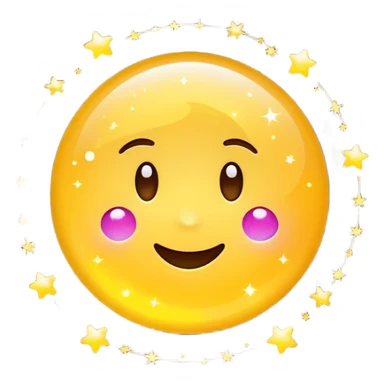 cute round emoji, simple flat vector style, minimal details, glowing aura effect, colorful sparkles and light trail swirling around, transformation effect, magical appearance, high quality, white background

 sticker