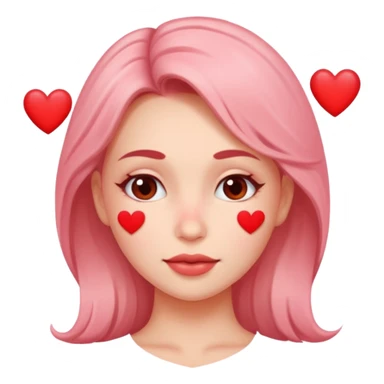 Cara sonrojada con corazones sticker