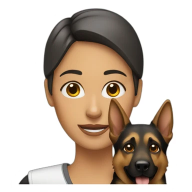 woman with german shepherd sticker