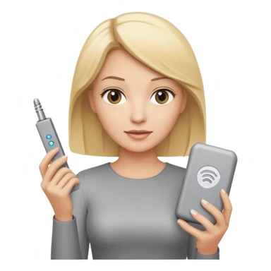 mujer rubia con modem de internet sticker