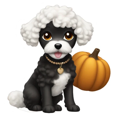 Black woman with a white maltipoo wishing a happy Thanksgiving  sticker