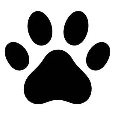Black outline dog paw print sticker