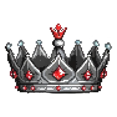 black crown with red jewels, small 16x16 icon sticker