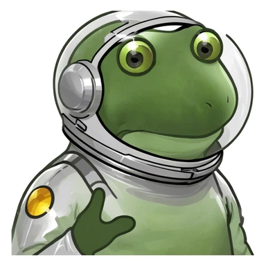 green frog in a spacesuit sticker