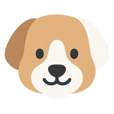 brown and white cartoon dog color icon sticker