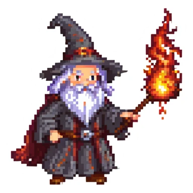 A D&D wizard casting a fireball from a staff with the text "иди нахуй" sticker