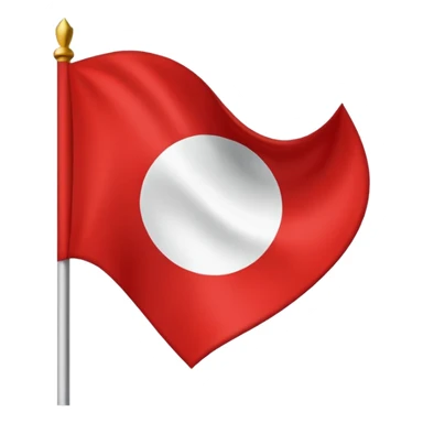 Créame un emoji de una bandera roja con un círculo blanco a un costado y una cruz dentro del circulo boanco no dentro del circulo blanco q este la cruz color negro sticker