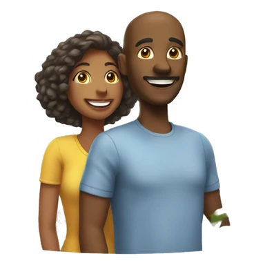 Man and woman enjoying sunny day sticker