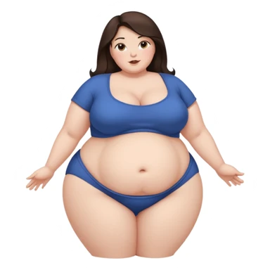 600 pound ssbbw. Full body. Dark Brown hair, belly fully shown, white woman sticker