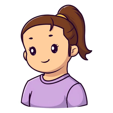girl with brown hair and ponytail sticker