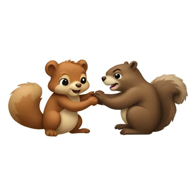 Squirrel and bear loving eachother sticker
