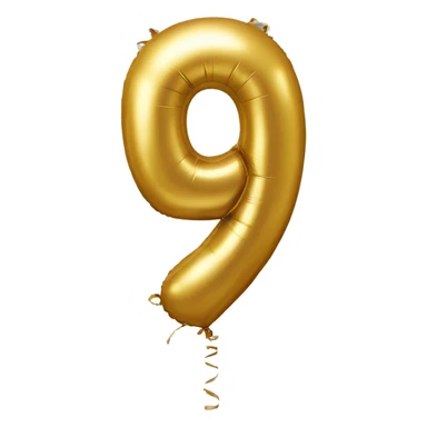 Golden balloon number 5 sticker