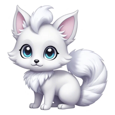 Kawaii bright fantasy ethereal anthro fursona Fakemon with tufted tail  sticker
