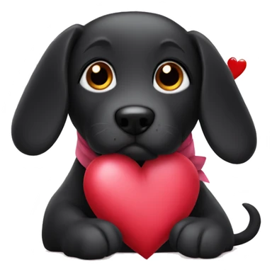 Black dog wrapped in valentine   sticker