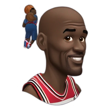 Michael Jordan dunkant sur la tête de Shaquille O'Neal sticker