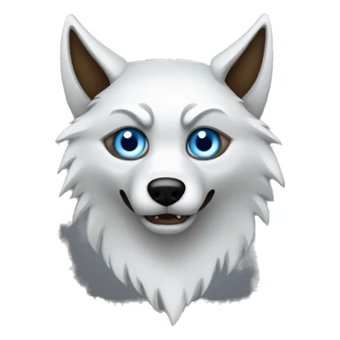 scary wolf with one blue eye and one brown eye; with candle stick pattern  sticker