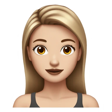 White girl with brown ling hair with lashes and make up sticker