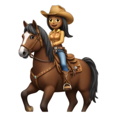 cowgirl on horse sticker